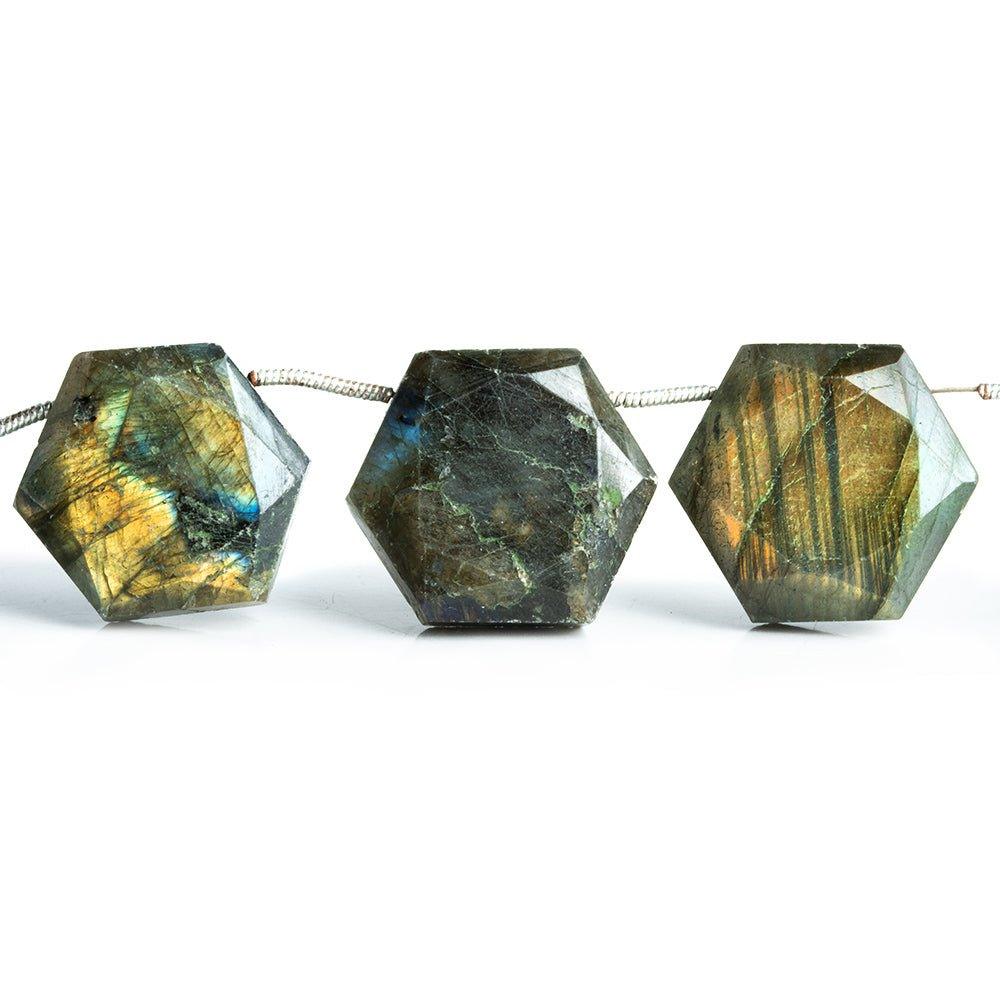 Labradorite Hexagon Star Beads 8 inch 10 pieces - The Bead Traders