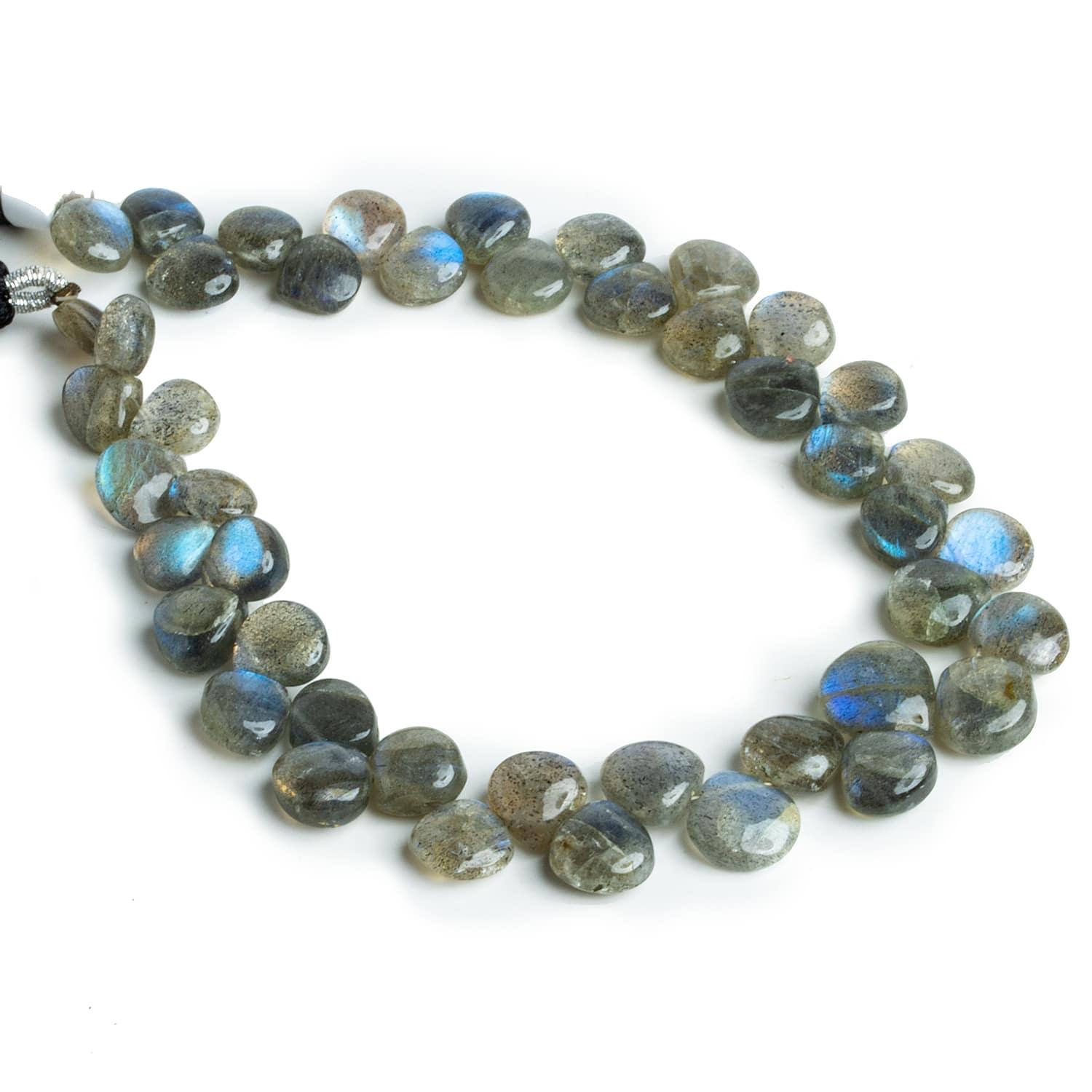 Labradorite Plain Heart Beads 7.5 inch 45 pieces - The Bead Traders