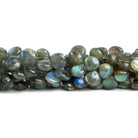 Labradorite Plain Heart Beads 7.5 inch 45 pieces - The Bead Traders
