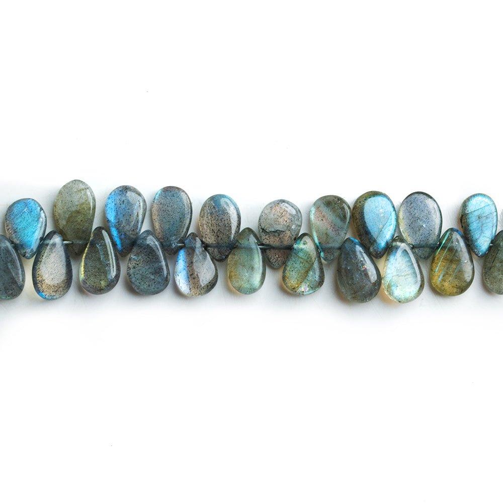 Labradorite Plain Pear Beads 8 inch 65 pieces - The Bead Traders
