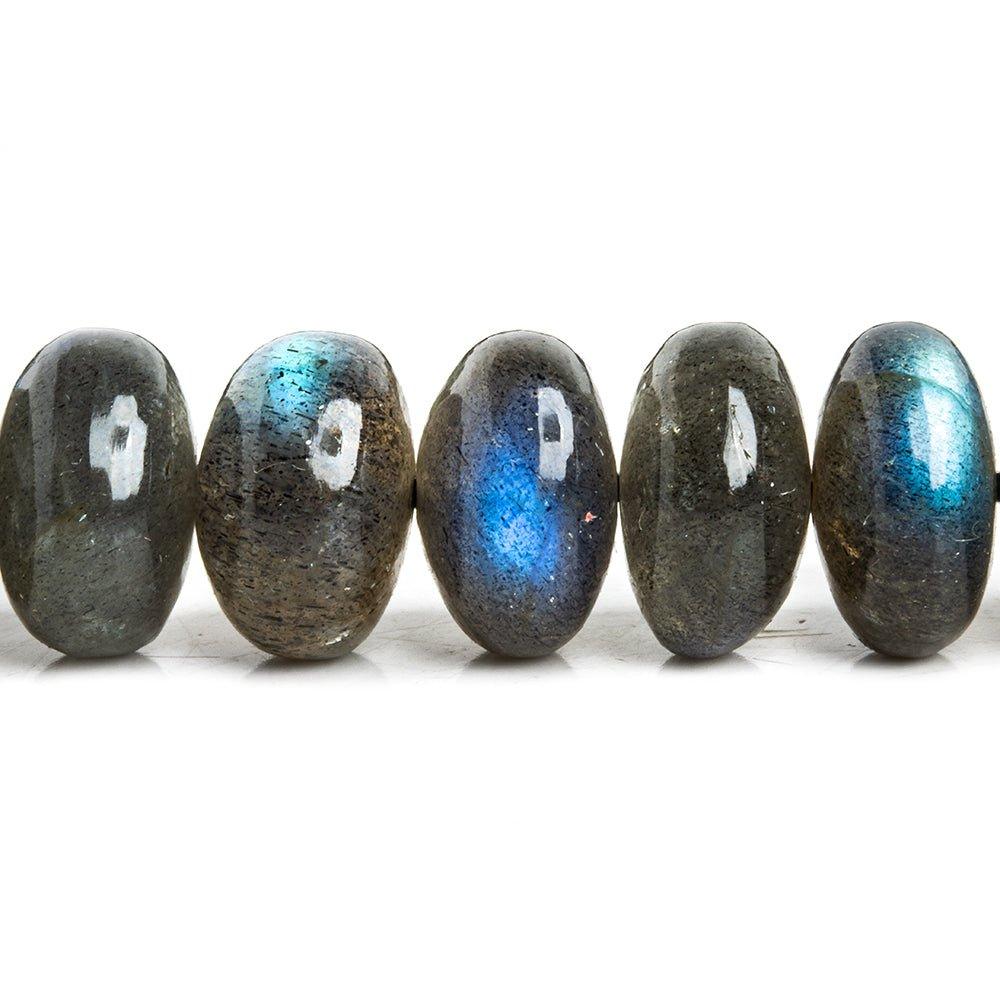 Labradorite Plain Rondelle Beads 16 inch 59 pieces A Grade - The Bead Traders