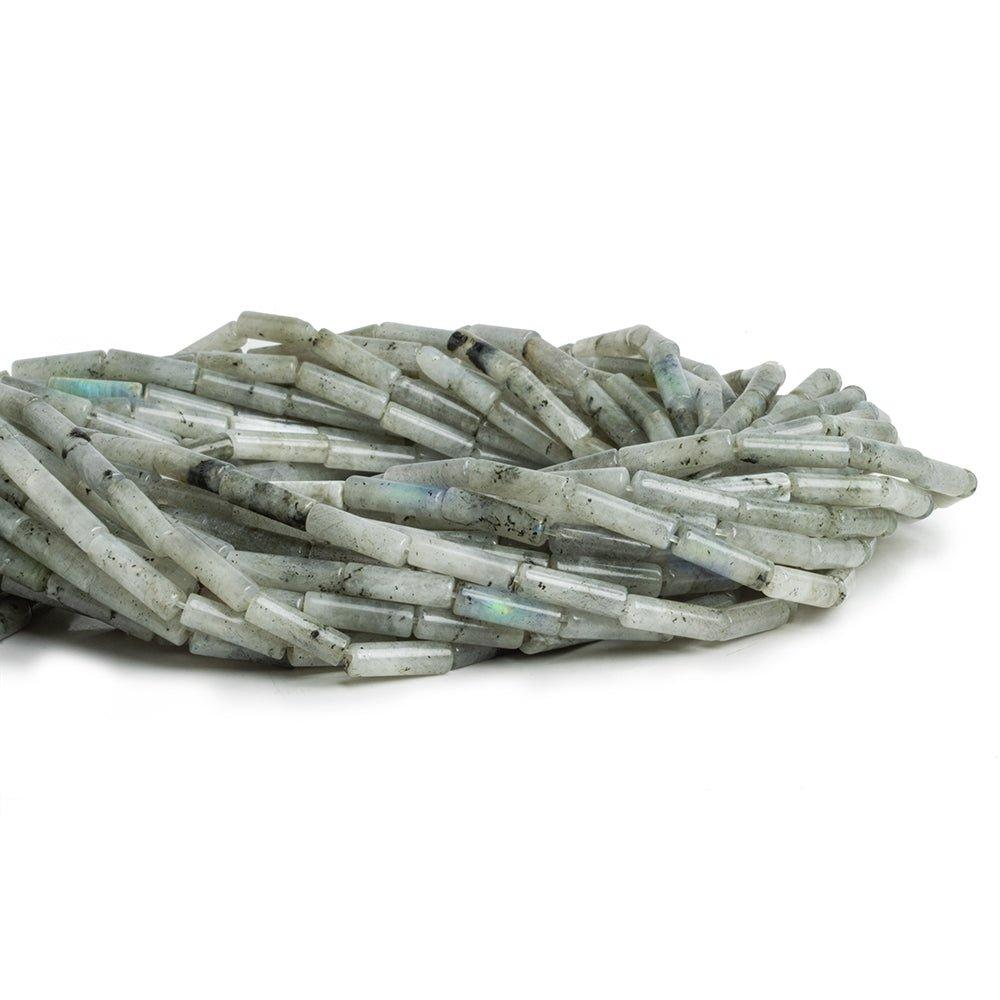Labradorite Plain Tube Beads 15 inch 28 pieces - The Bead Traders