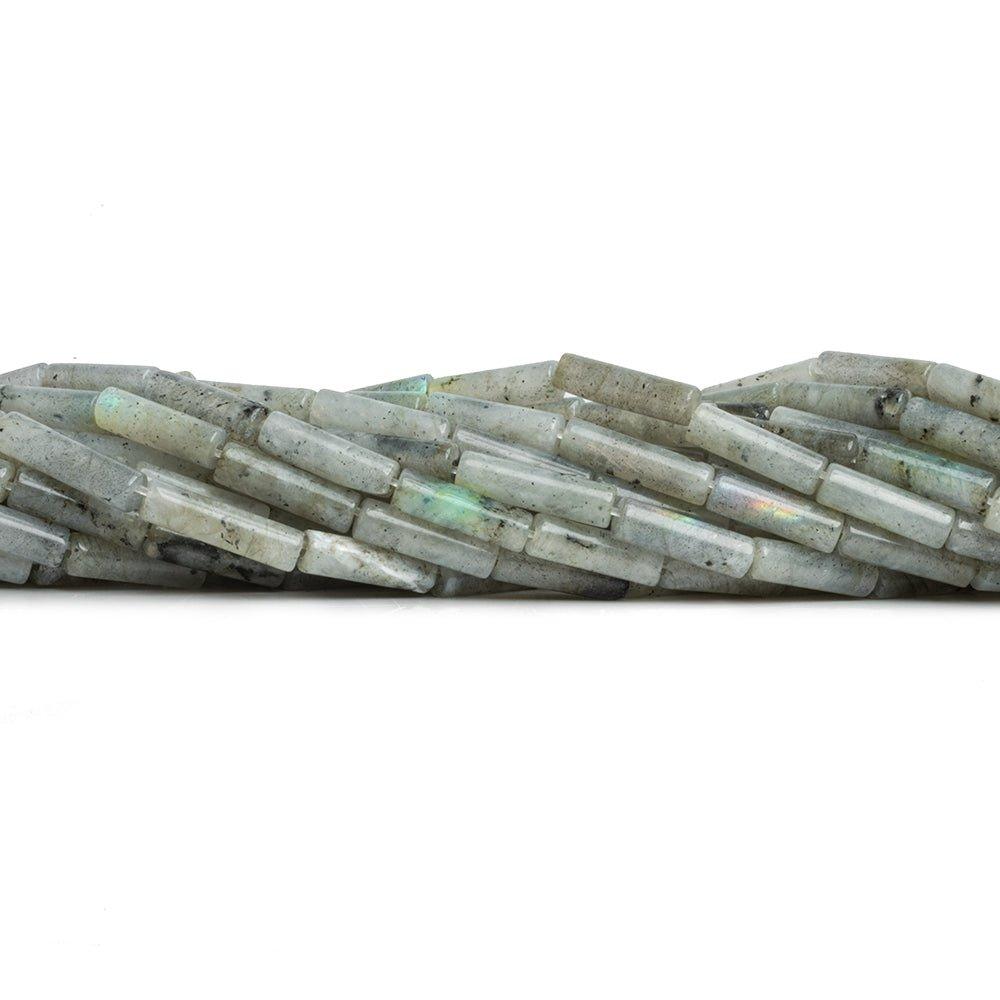 Labradorite Plain Tube Beads 15 inch 28 pieces - The Bead Traders
