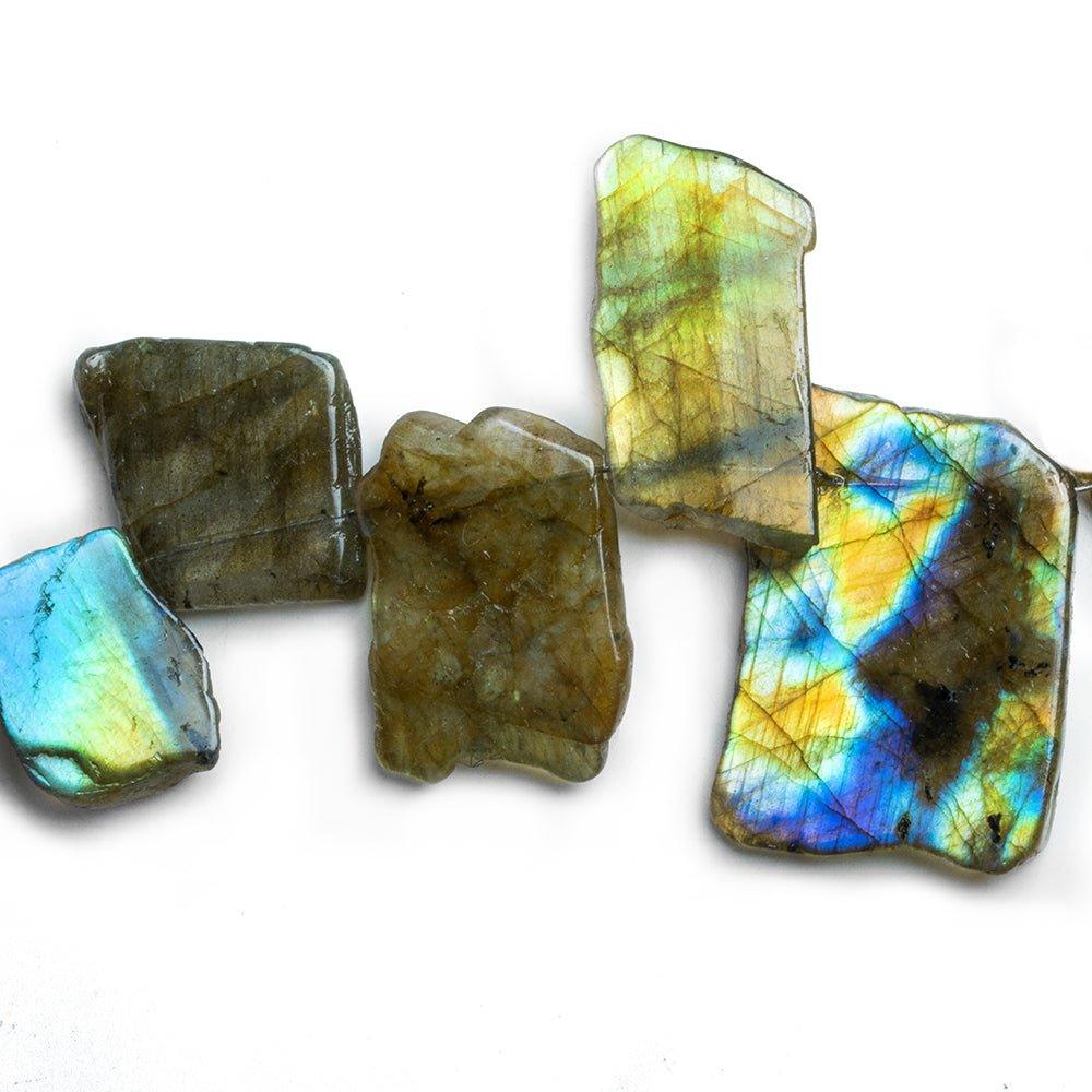 Labradorite Rectangle Slice Beads 7 inch 13 pieces - The Bead Traders
