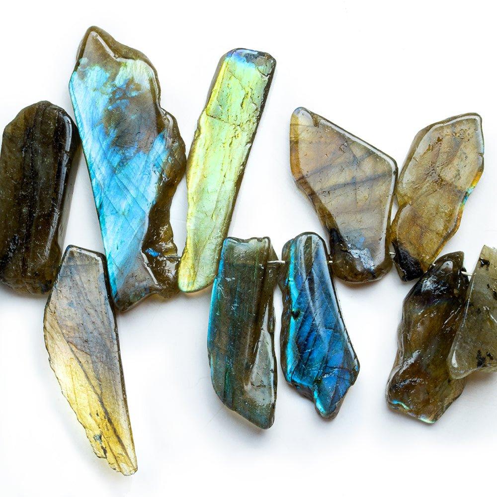 Labradorite Shard Slice Beads 7 inch 25 pieces - The Bead Traders