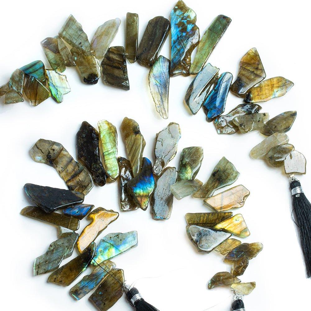 Labradorite Shard Slice Beads 7 inch 25 pieces - The Bead Traders