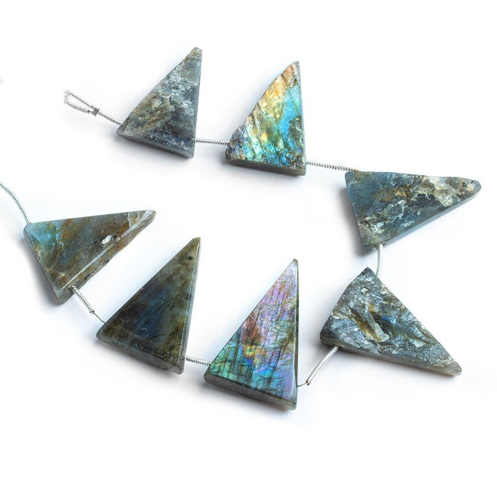 Labradorite Triangle Point Beads 7 inch 6 pieces - The Bead Traders