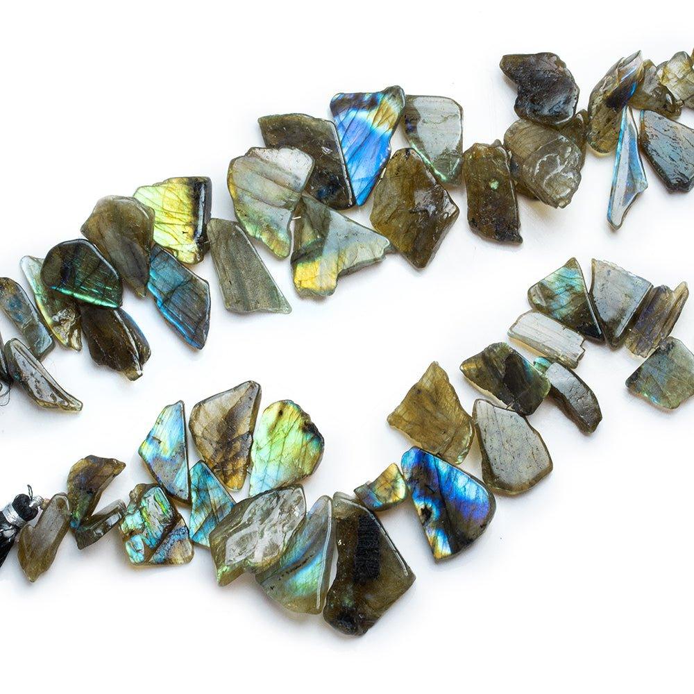 Labradorite Triangle Slice Beads 7 inch 23 pieces - The Bead Traders