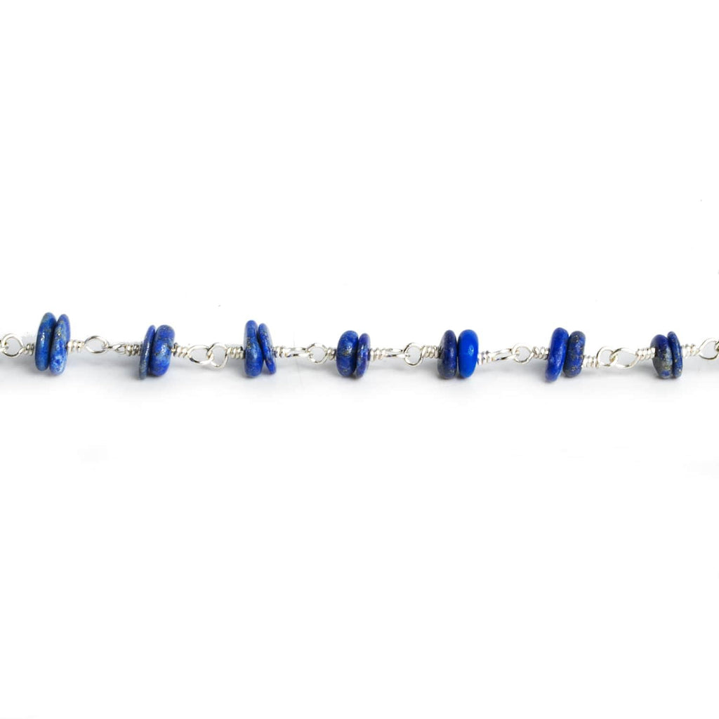 Lapis Lazuli Double Nugget Silver Chain 64 pieces - The Bead Traders