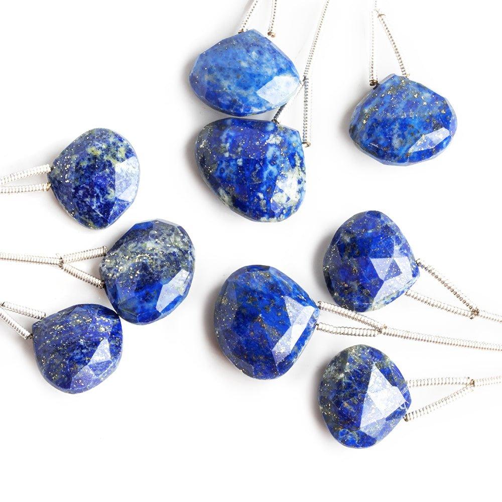 Lapis Lazuli Faceted Heart Focal Beads Set of 3 - The Bead Traders