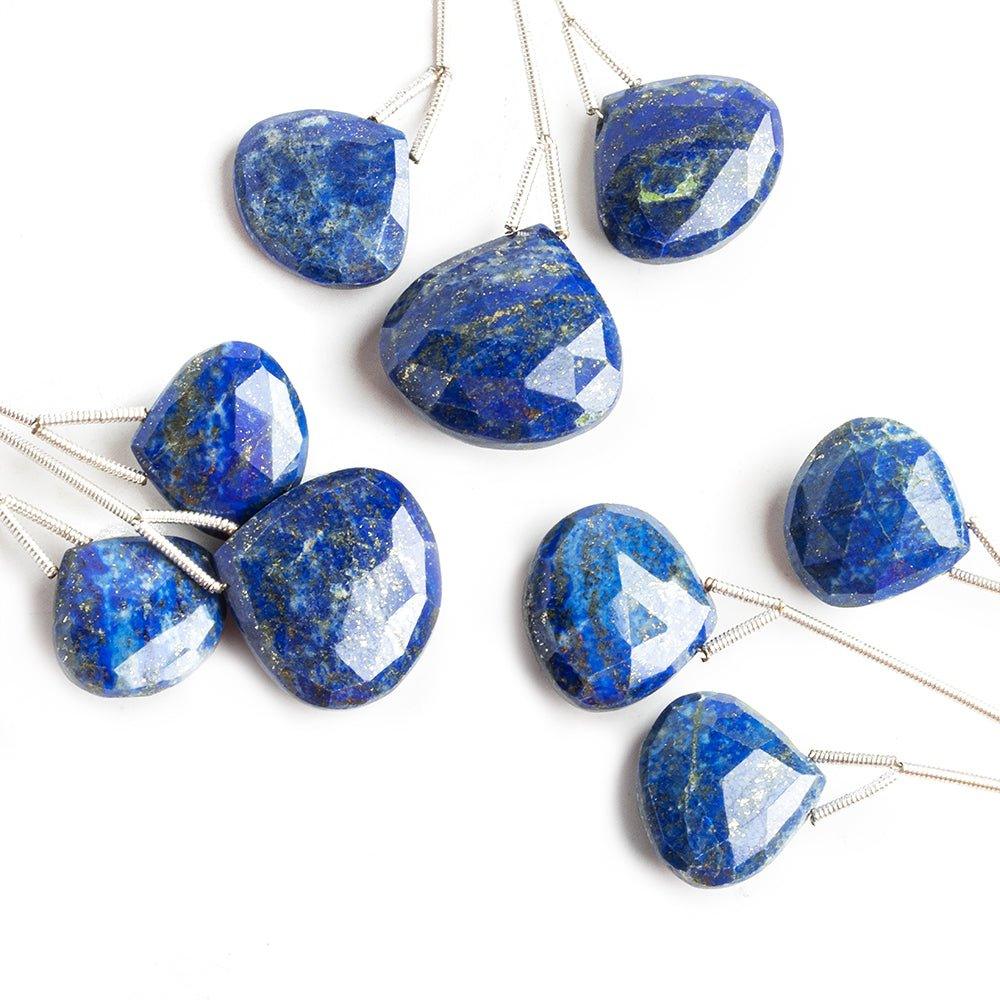Lapis Lazuli Faceted Heart Focal Beads Set of 3 - The Bead Traders