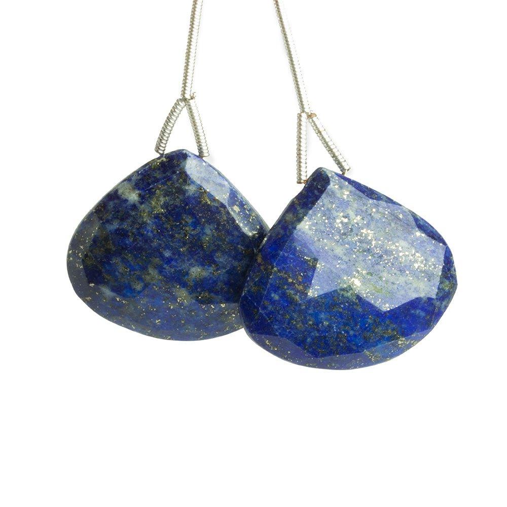Lapis Lazuli Faceted Heart Focals 2 Pieces - The Bead Traders