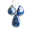 Lapis Lazuli Faceted Pear Focal Beads Set of 3 - The Bead Traders