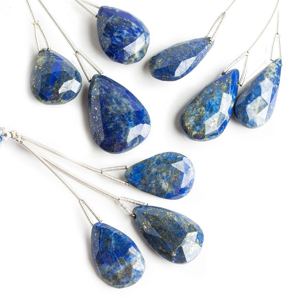 Lapis Lazuli Faceted Pear Focal Beads Set of 3 - The Bead Traders