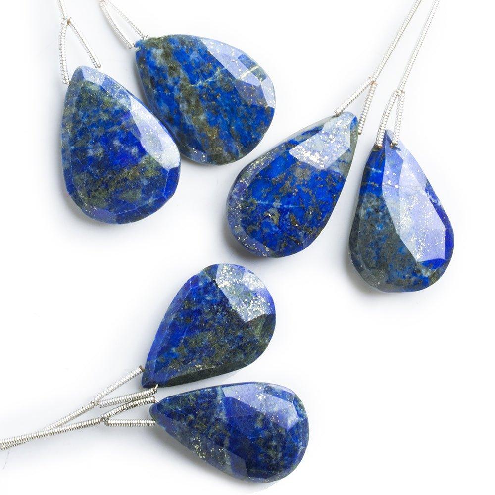 Lapis Lazuli Faceted Pear Focals 2 Pieces - The Bead Traders