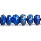 Lapis Lazuli Faceted Rondelle Beads 10 inch 43 pieces - The Bead Traders