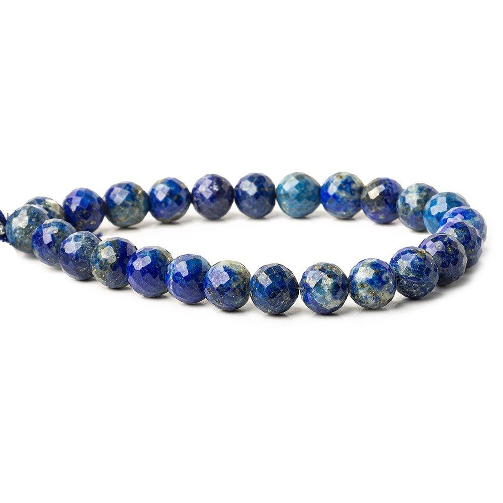 Lapis Lazuli Faceted Round Beads, 8", 8mm dia avg, 26 pieces - The Bead Traders