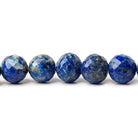 Lapis Lazuli Faceted Round Beads, 8", 8mm dia avg, 26 pieces - The Bead Traders