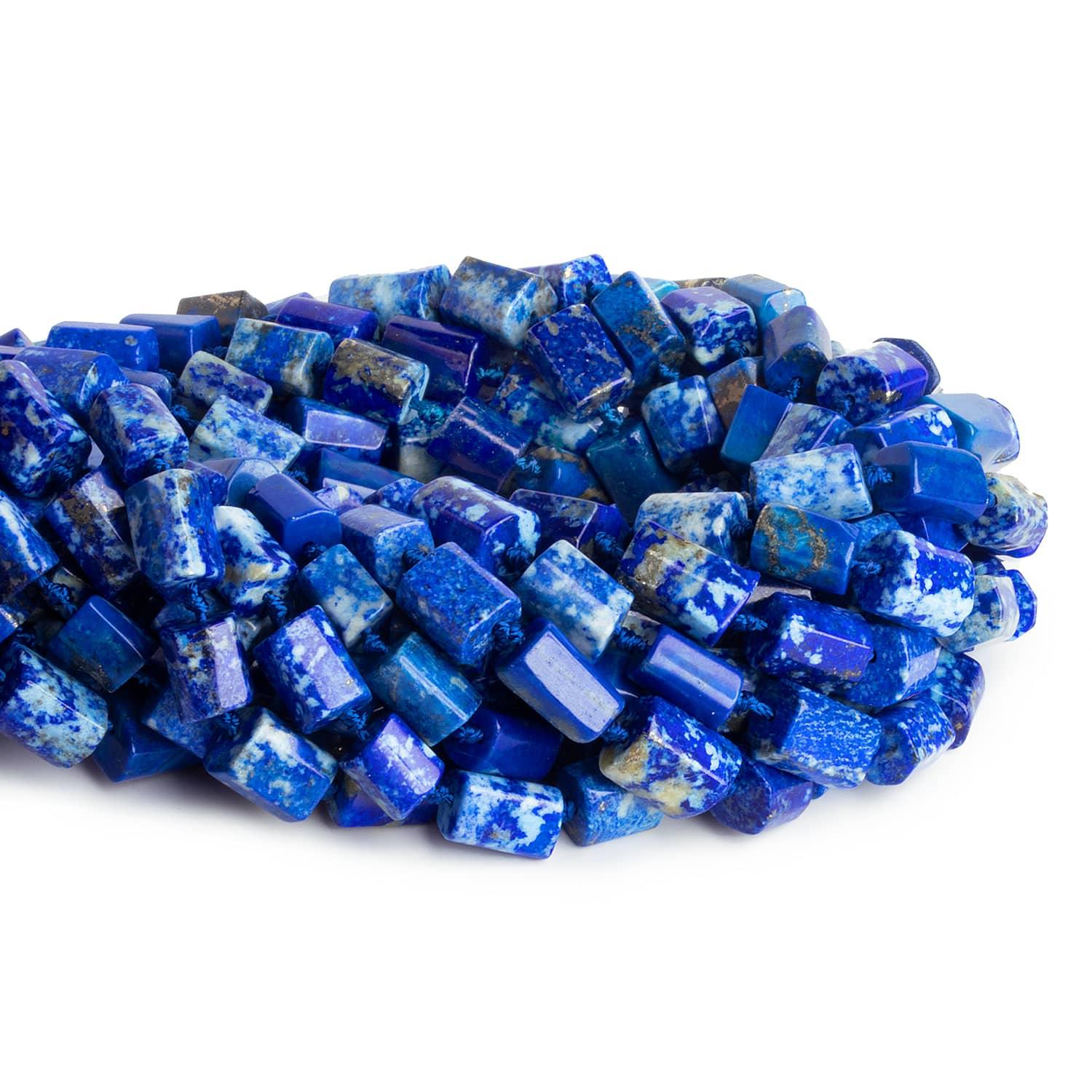 Lapis Lazuli Faceted Tubes 16 inch 31 beads - The Bead Traders