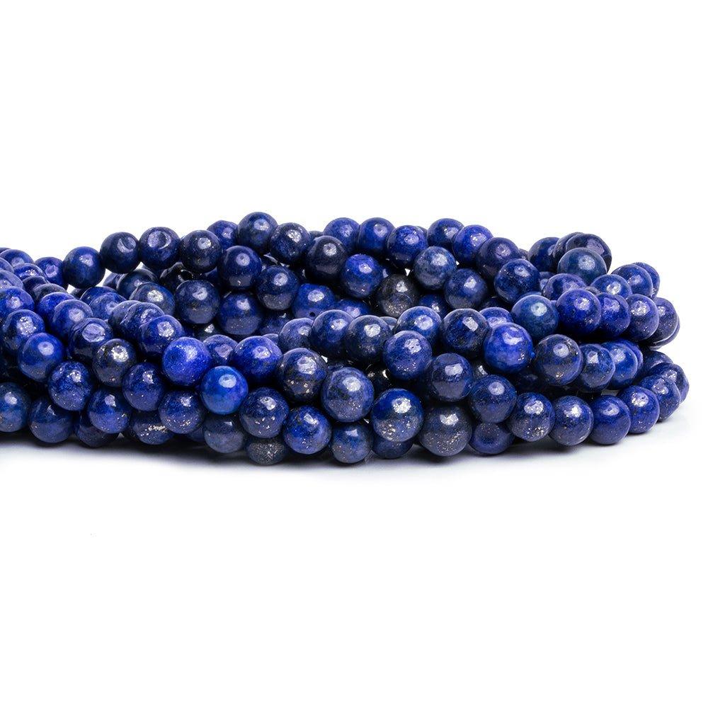 Lapis Lazuli Hand Cut Plain Round Beads 12 inch 50 pieces - The Bead Traders