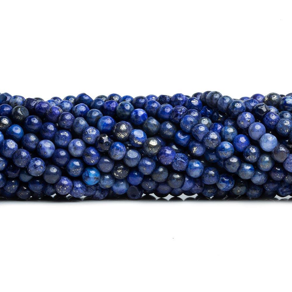 Lapis Lazuli Hand Cut Plain Round Beads 12 inch 75 pieces - The Bead Traders