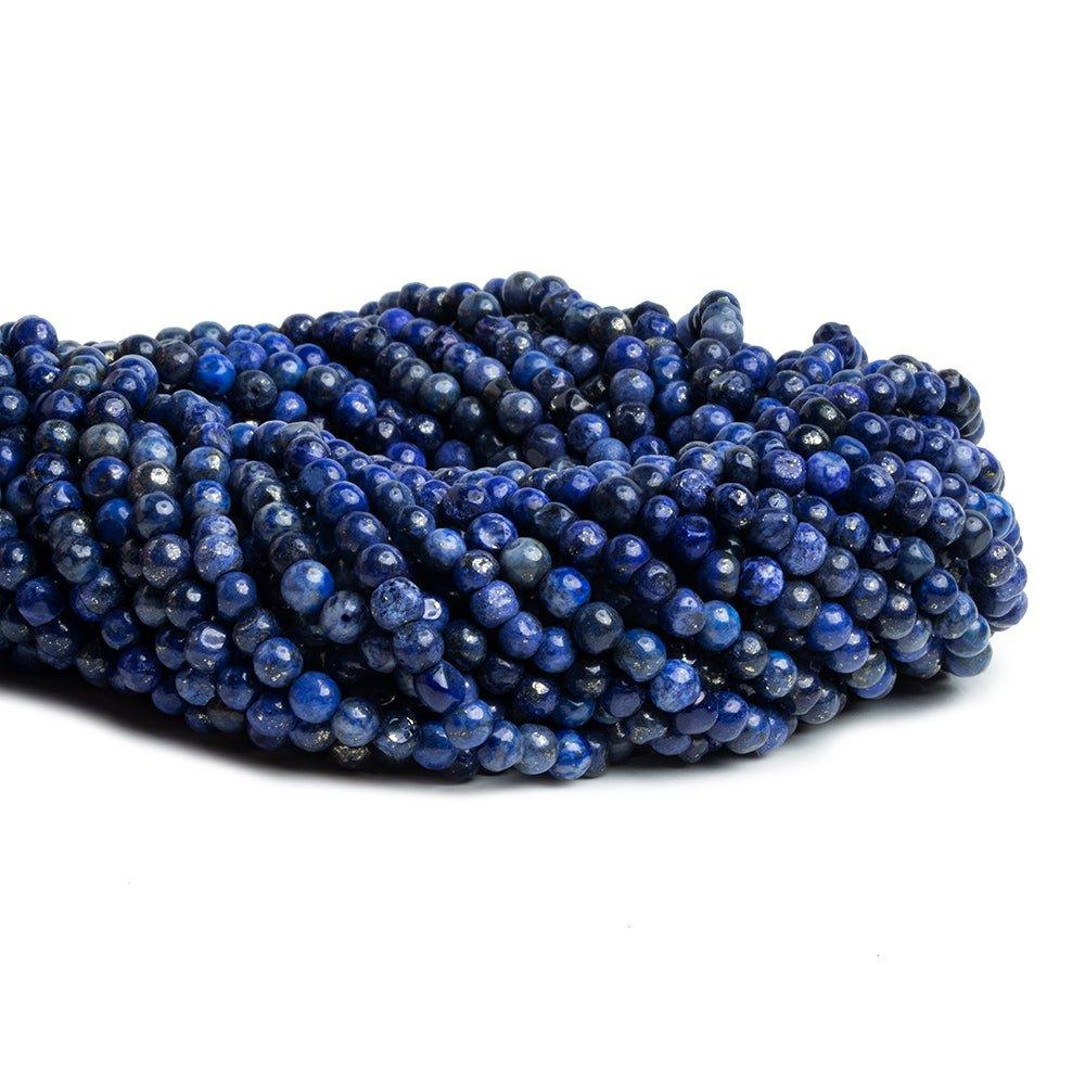 Lapis Lazuli Hand Cut Plain Round Beads 12 inch 75 pieces - The Bead Traders