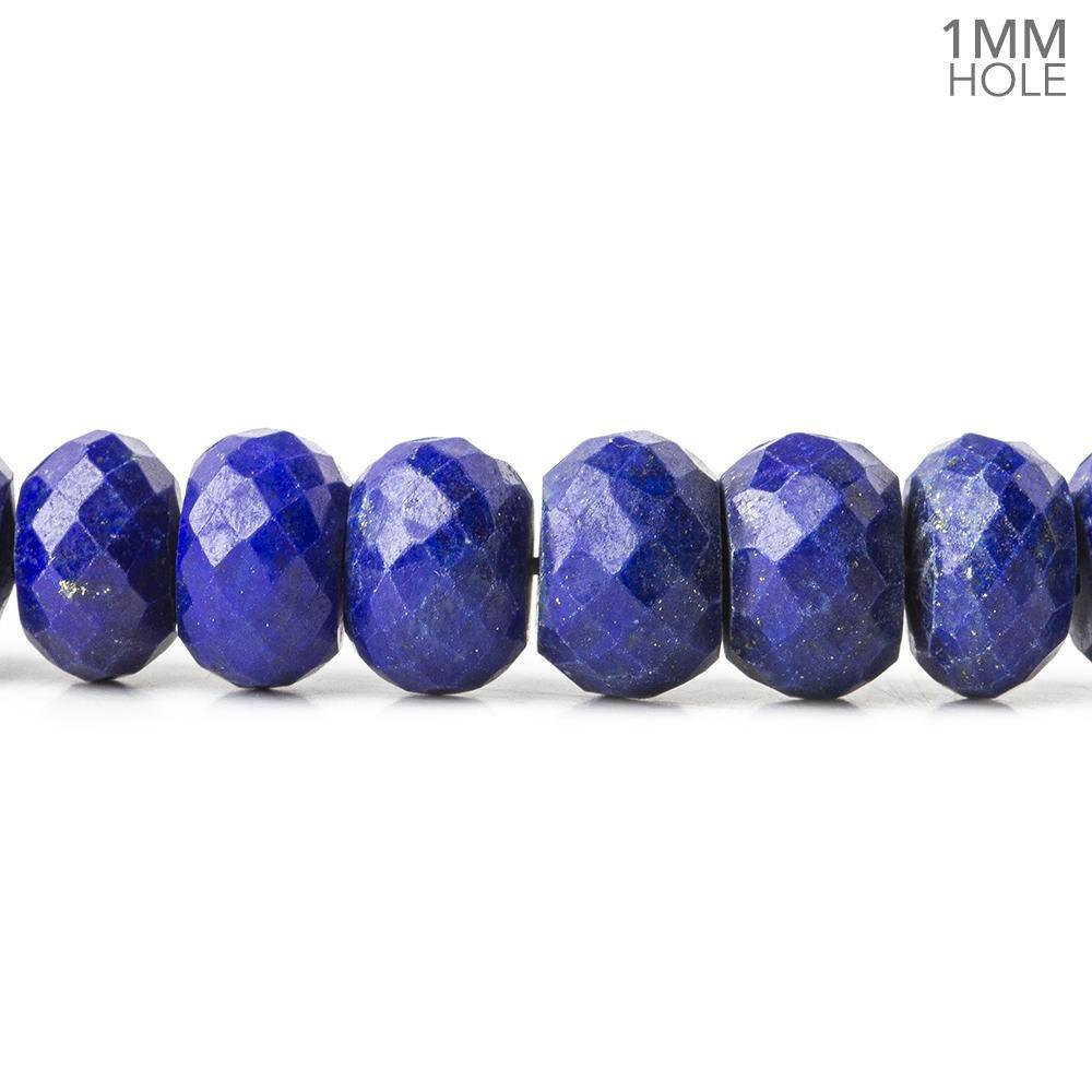 Lapis Lazuli large hole faceted rondelles 18 inch 86 beads 8mm - 9mm - The Bead Traders
