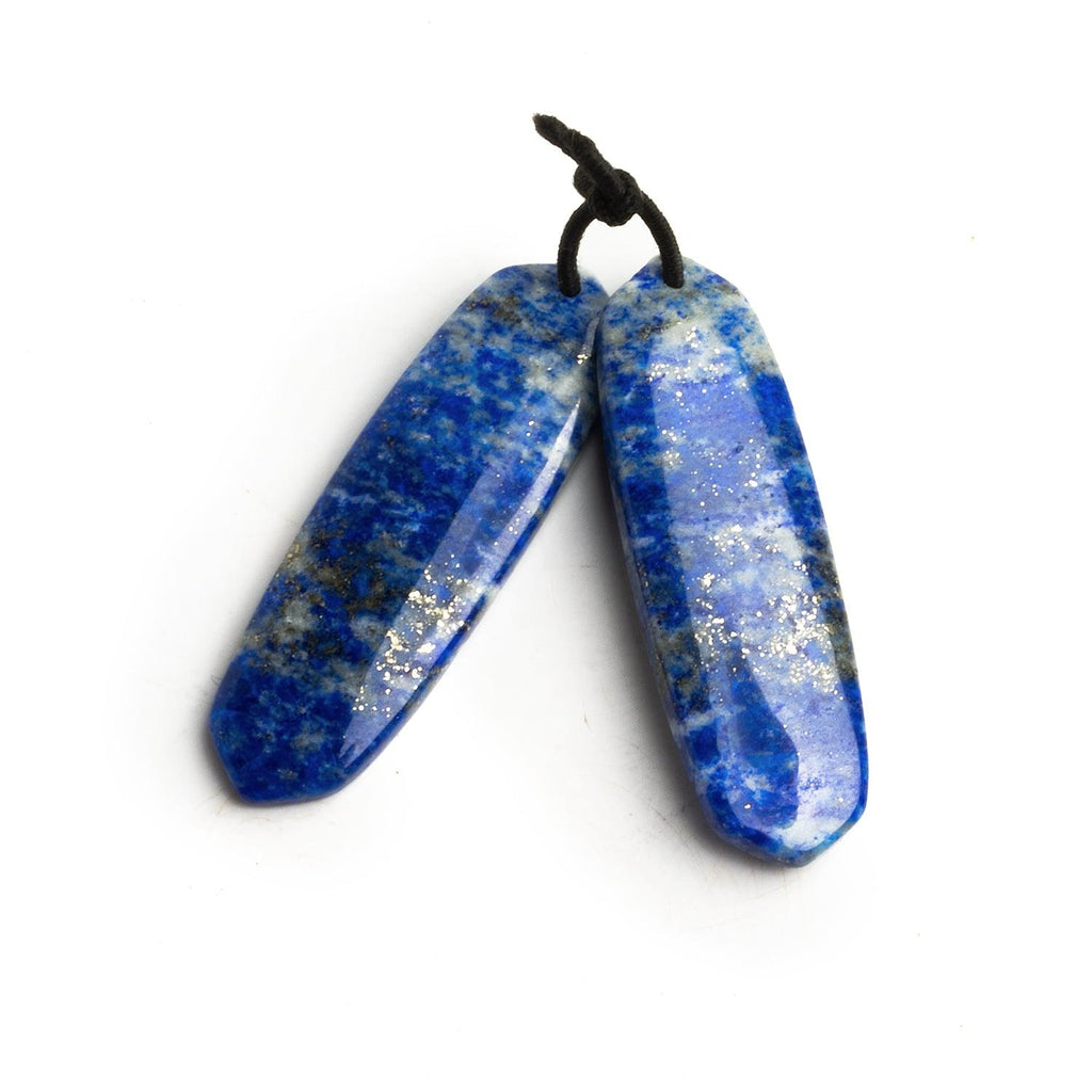 Lapis Lazuli Matched Pointed Oval Pendants Set of 2 - The Bead Traders