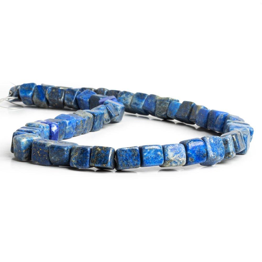 Lapis Lazuli Plain Cube Beads 16 inch 55 pieces - The Bead Traders