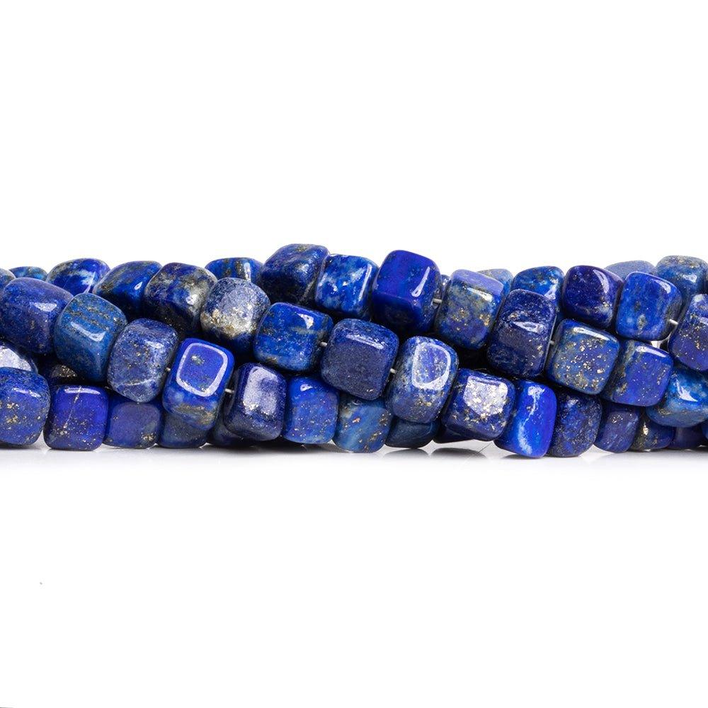 Lapis Lazuli Plain Cube Beads 8 inch 40 pieces - The Bead Traders