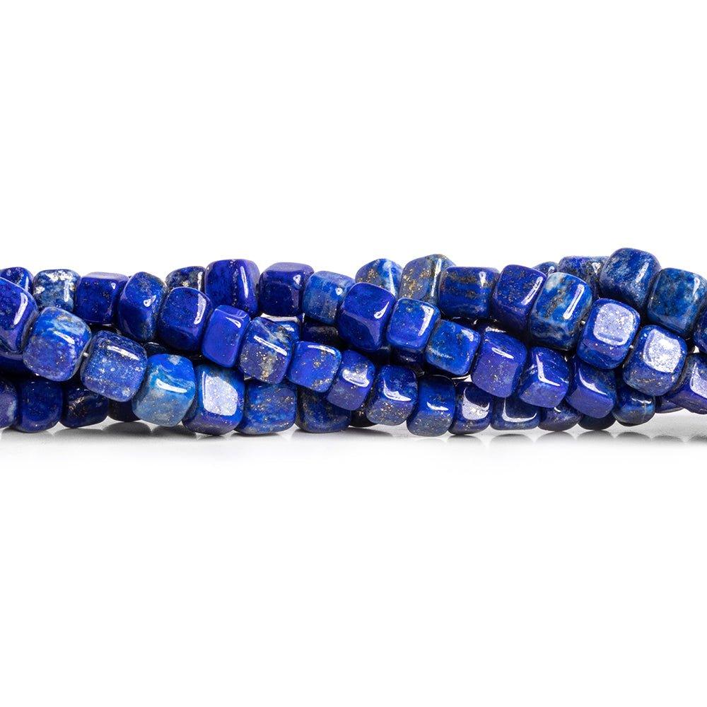 Lapis Lazuli Plain Cube Beads 8 inch 40 pieces - The Bead Traders