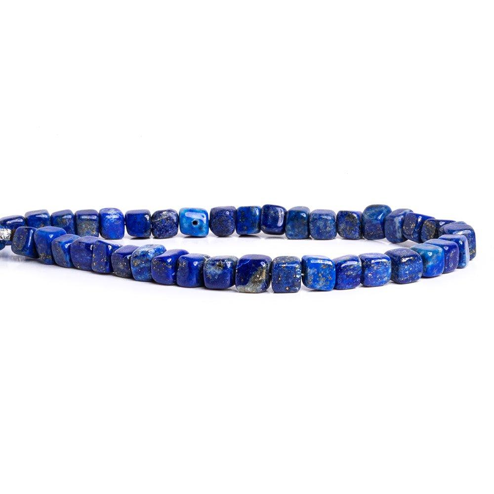 Lapis Lazuli Plain Cube Beads 8 inch 40 pieces - The Bead Traders