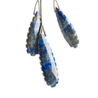 Lapis Lazuli Scalloped Edge Faceted Pear Focal Bead 3 Pieces - The Bead Traders
