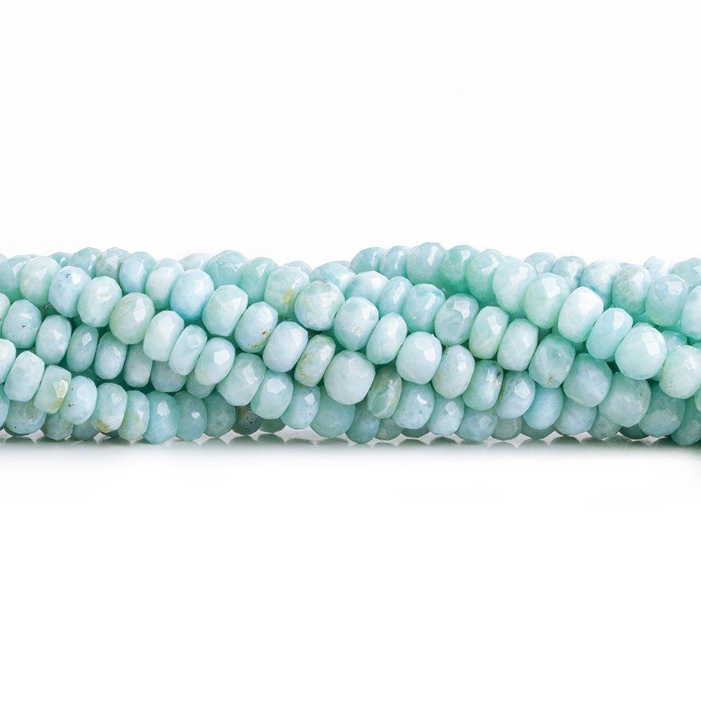 Larimar Faceted Rondelle Beads 18 inch 145 pieces - The Bead Traders