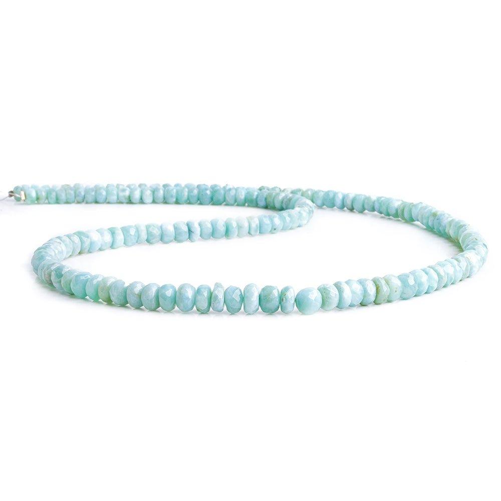 Larimar Faceted Rondelle Beads 18 inch 145 pieces - The Bead Traders