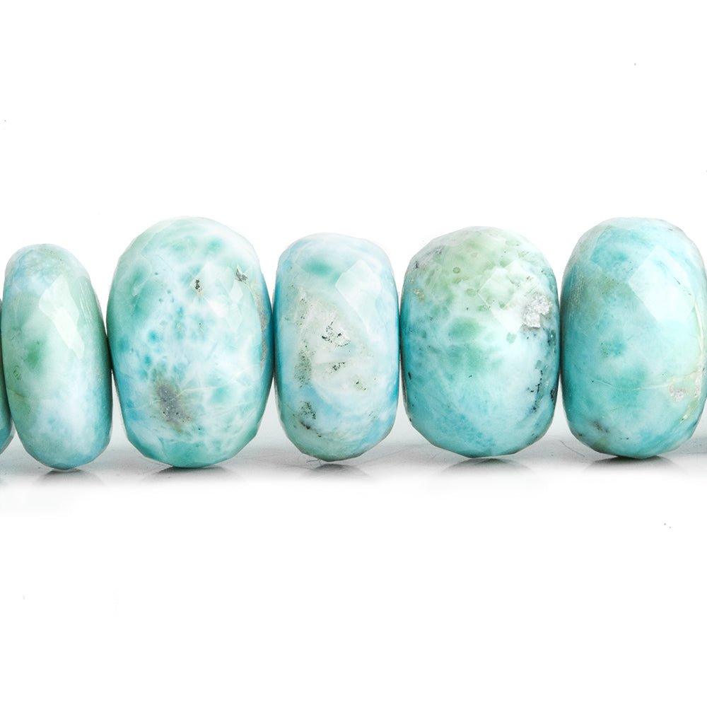 Larimar Faceted Rondelle Beads 8 inch 21 pieces - The Bead Traders