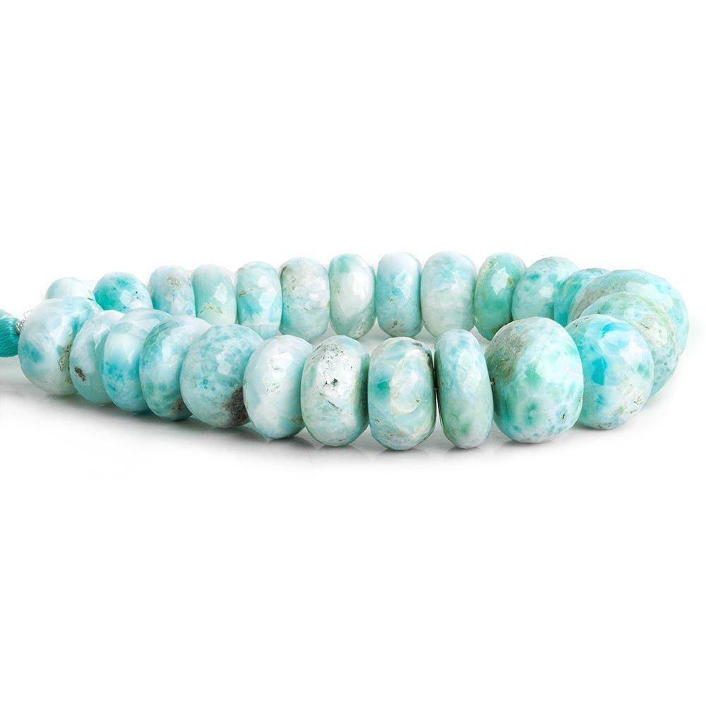 Larimar Faceted Rondelle Beads 8 inch 21 pieces - The Bead Traders