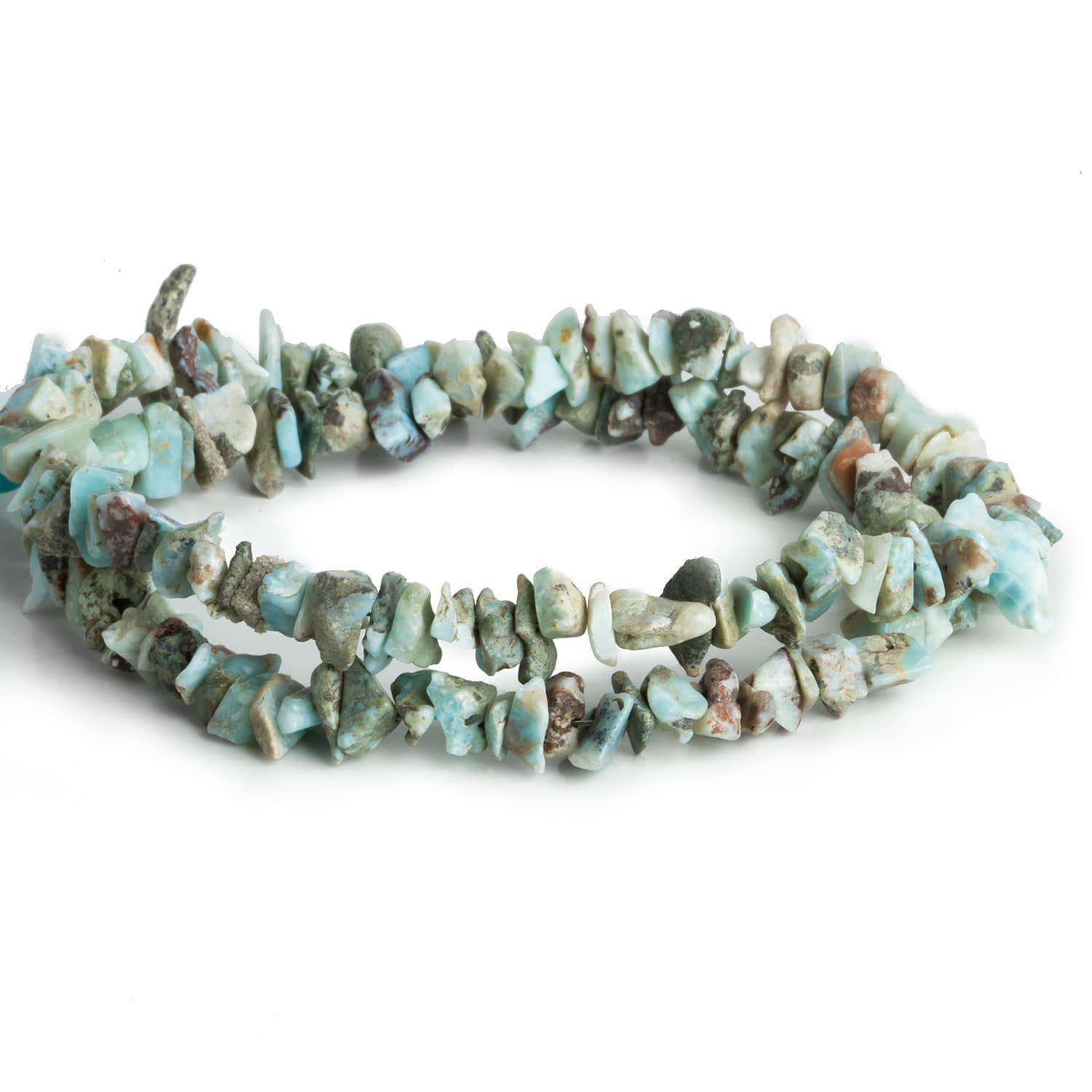 Larimar Natural Chips 17 inch 145 beads - The Bead Traders