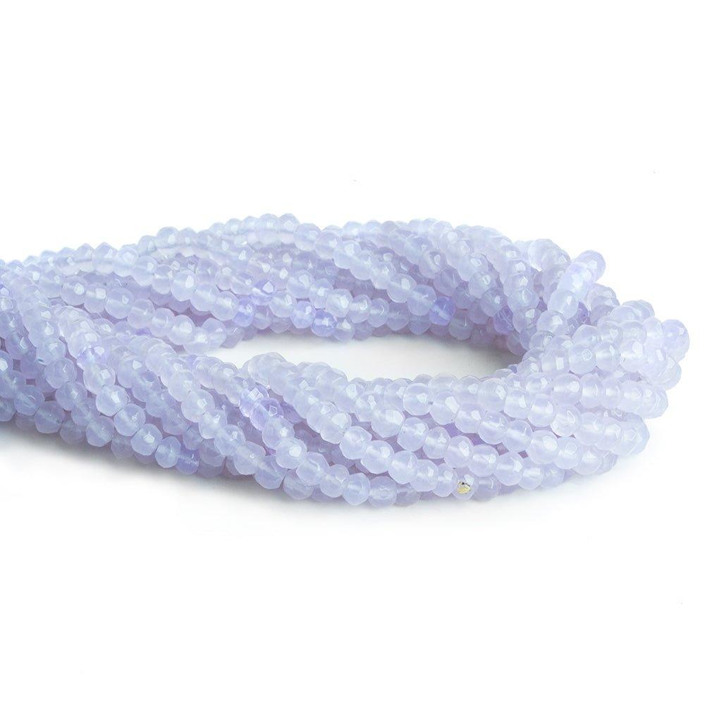 Lavender Chalcedony Hand Cut Faceted Rondelle Beads 12 inch 90 pieces - The Bead Traders