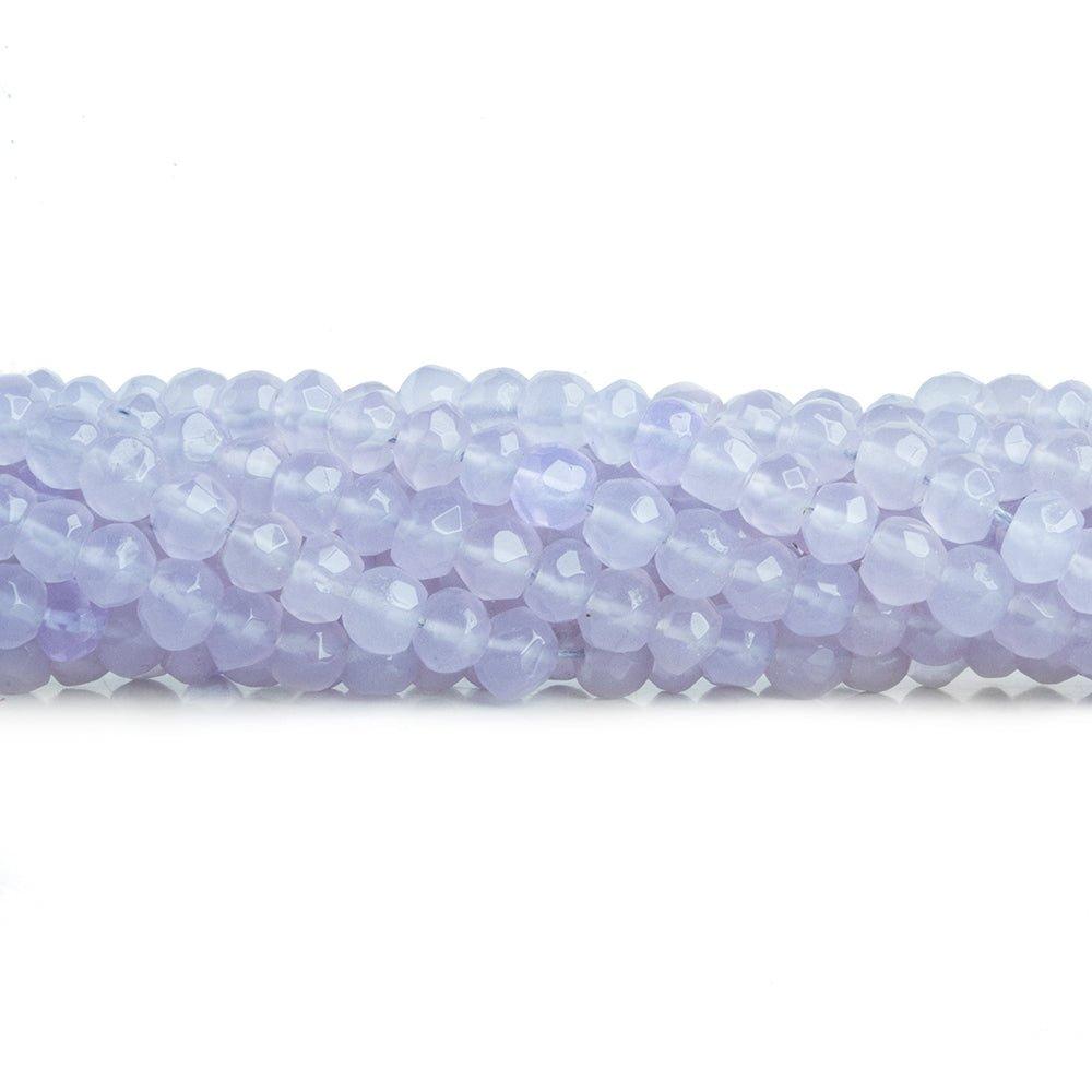Lavender Chalcedony Hand Cut Faceted Rondelle Beads 12 inch 90 pieces - The Bead Traders