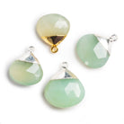 Leafed Blue Chalcedony Hearts - Lot of 4 - The Bead Traders