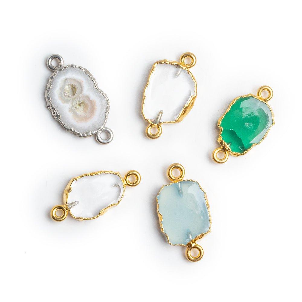 Leafed Multi Gemstone Connectors - Lot of 5 - The Bead Traders