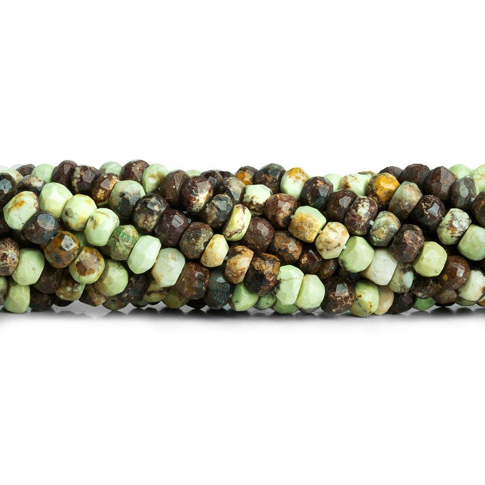 Lemon Chrysoprase Hand Cut Faceted Rondelle Beads 12 inch 90 pieces - The Bead Traders