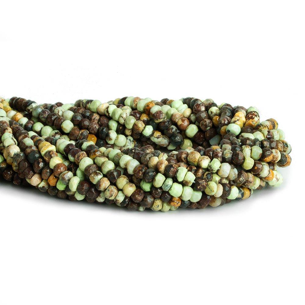 Lemon Chrysoprase Hand Cut Faceted Rondelle Beads 12 inch 90 pieces - The Bead Traders