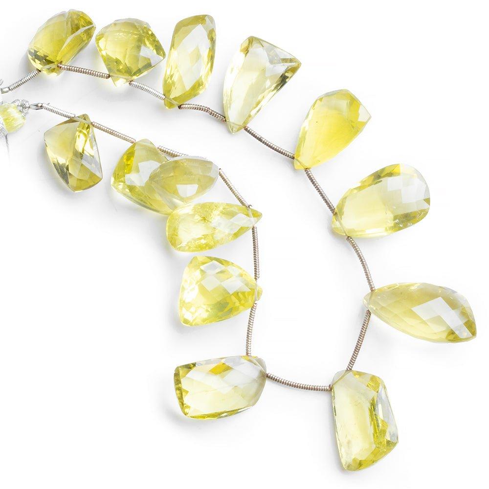 Lemon Quartz Faceted Freeshape Beads 8 inch 14 pieces - The Bead Traders