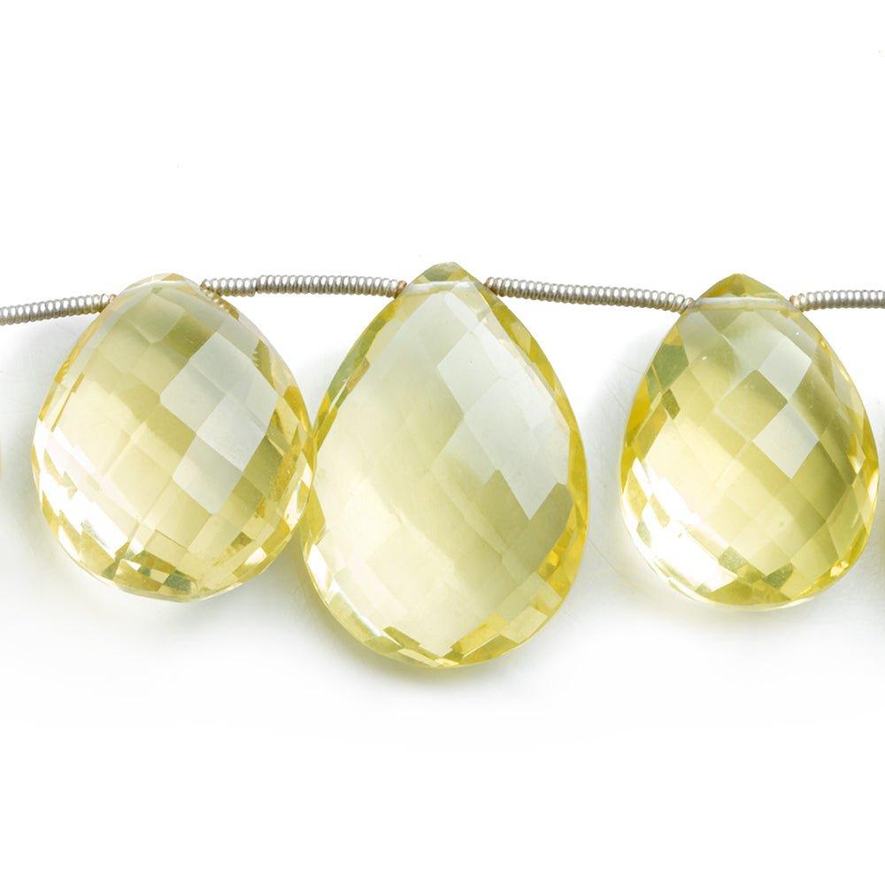 Lemon Quartz Faceted Pear Beads 8 inch 13 pieces - The Bead Traders