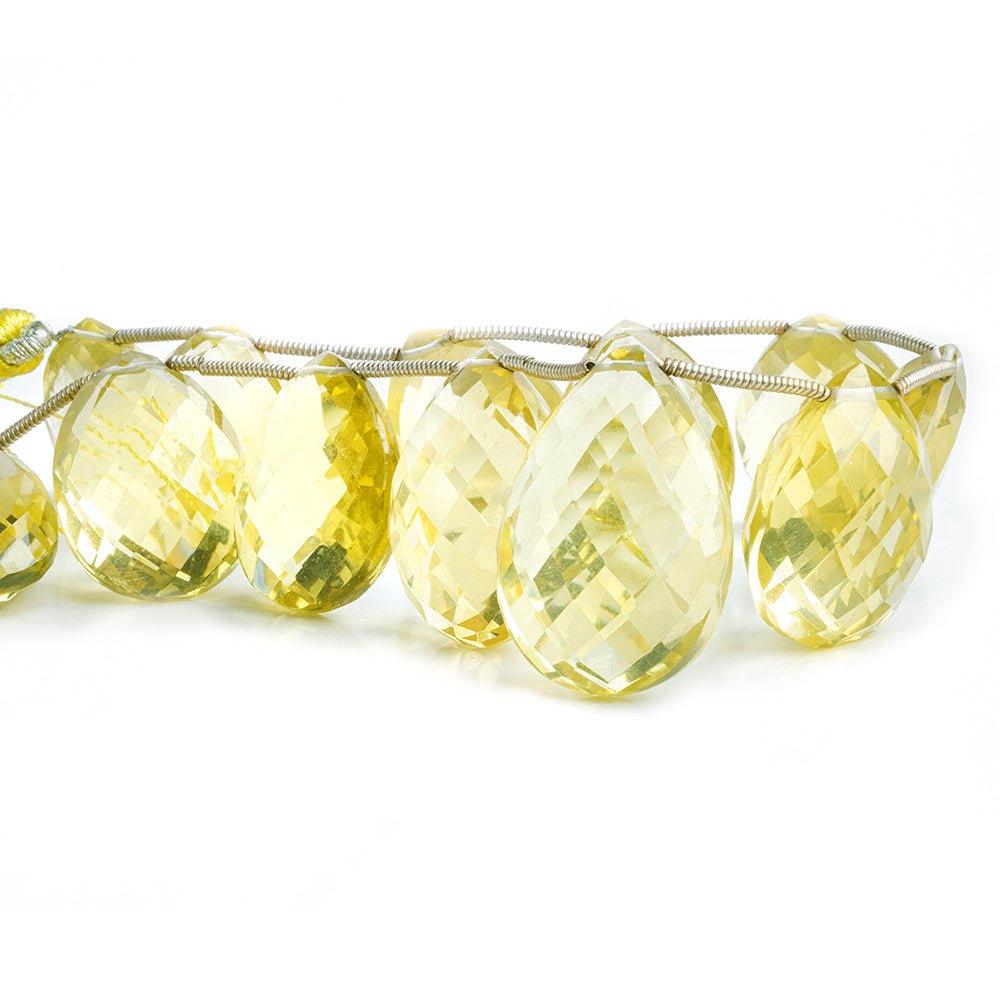 Lemon Quartz Faceted Pear Beads 8 inch 13 pieces - The Bead Traders