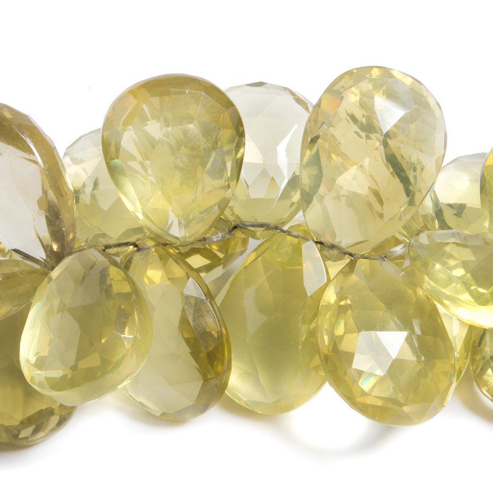 Lemon Quartz Faceted Pear Beads 8 inch 42 pieces - The Bead Traders