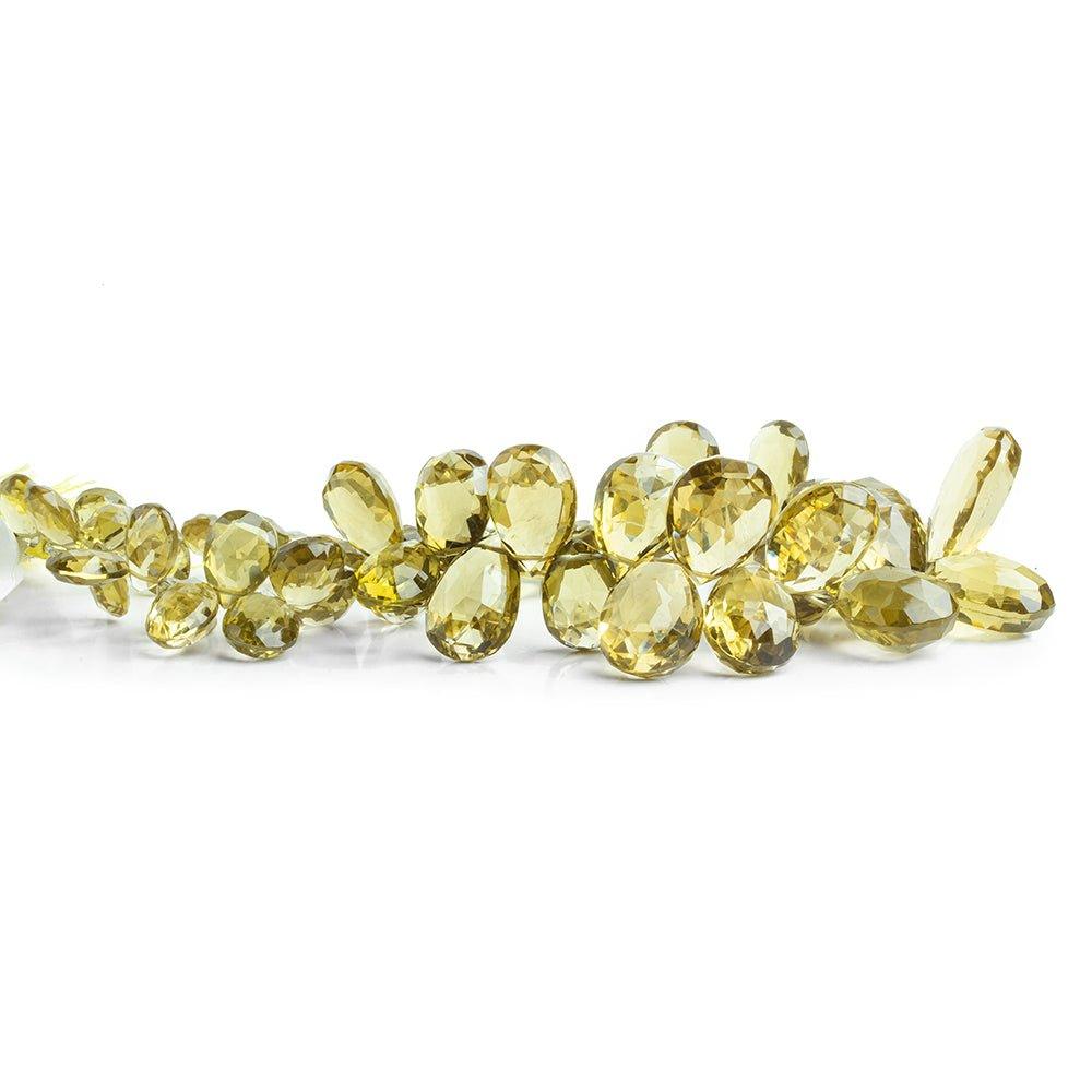 Lemon Quartz Faceted Pear Beads 9 inch 55 pieces - The Bead Traders