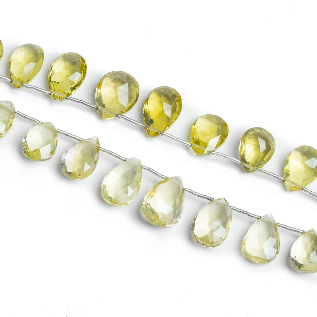 Lemon Quartz Faceted Pears - Lot of 2 - The Bead Traders